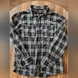 MENS METALLICA HEAVY METAL MASTER OF PUPPETS FLANNEL SHIRT SZ MED BLK/WHT  24